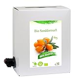 GutFood - 3 Liter Bio Sanddornsaft - Bio Sanddorn Saft in praktischer Bag...