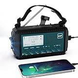 Kurbelradio DAB/DAB+/UKW, Baustellenradio Radio Batteriebetrieben, Tragbare...