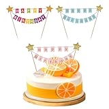 3-teiliges Happy Birthday-Kuchenaufsatz-Set, Kuchenaufsatz-Banner,...