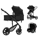 3-in-1 Baby Kombikinderwagen, Babywanne, Sportwagen und Autositz, for 0-36...
