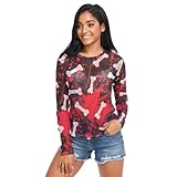Langärmeliges Netz-Shirt mit Hundeknochen, durchsichtig, weich, seidig,...