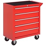 DURHAND Werkstattwagen mit Rollen, Werkzeugwagen mit 5 Schubladen,...
