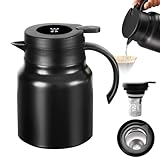 Thermoskanne mit Teesieb und Temperaturanzeige, 1,5 L Isolierkanne,...
