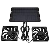 RANRAO Solarbetriebener Abluftventilator, Solar Panel Powered Fan, 12V 10W...