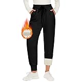 CAMPSNAIL Warme Jogginghose Damen Gefütterte mit 2 Taschen Kordelzug...