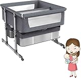 POAYDHC Babybett für Zwillinge, Baby-Beistellbett, Kinderbett mit...