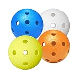 Fat Pipe Floorball & Unihockey Ball 4er Set Wettkampfball + Trainingsball...