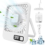 JOPHEK Ventilator, 3000mAh Quiet Table Fan 5 Speed USB Desk Fan Mini...