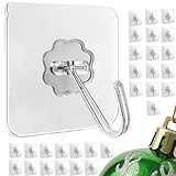 Menz Haken selbstklebend, 30 Stück Transparent Klebehaken extra stark (10...