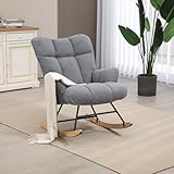 Aunekiv Schaukelstuhl, Stillsessel Schaukelsessel, Teddystoff Gepolsterter...