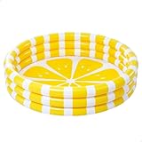 Intex 58432NP - Aufblasbarer Runder Zitronen-Pool, DREI Ringe, Vinyl,...