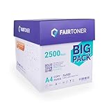 FairToner Kopierpapier 2500 Blatt DIN-A4 80g, Weiß (5 x 500 Blatt / 5er...