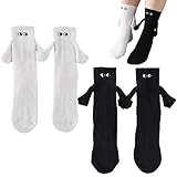 PRAOAHEI Magnetische Socken mit Händen Hand in Hand mit Magnetarmen...