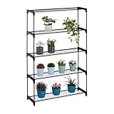 Relaxdays Blumenregal, 5 Ablagen, Blumen- & Pflanzentöpfe, Metall &...