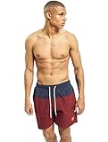 Urban Classics Herren Badehose Block Swim Shorts, NVY/Burgundy, XL