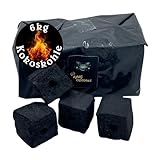 King Crocodile Kokosnuss Kohle Cubes 40x40mm 6kg I Kohlewürfel mit Zugloch...