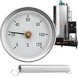Thermometer für Rohre | Zubehör aus Stahl verstellbar 63 mm | Thermograph...