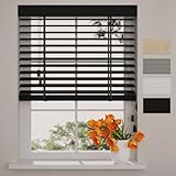 Radeco® Bambus Jalousie innen schwarz 50 x 130 cm, 50mm Lamellen aus...