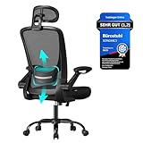 SONGMICS Bürostuhl ergonomisch, Drehstuhl mit Mesh, Lenden- und...