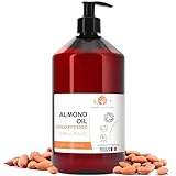 Mandelöl BIO Reines, Kaltgepresst, Natürlich. Kosmetik Massageöl, Haar-...