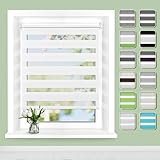 Doppelrollo Klemmfix ohne Bohren B80 x H130cm(Stoffbreite 76cm) Weiß,...