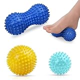 URAQT Massagebälle Faszienball, 3er Set Igelball Set, Spiked Massage Ball...