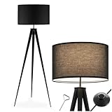 tectake® Dreibein Stehlampe, Lampe im retro boho Stil, gemütliches...