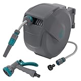 ECD Germany Schlauchaufroller 15m+1,5m, Schlauchtrommel, Wand-Schlauchbox...