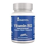 BIOMENTA Vitamin B12 Komplex – 120 vegane VitaminB 12 hochdosiert...