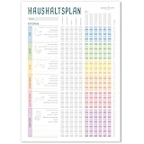 paper&you® Haushaltsplan Block A4 'Rainbow' Putzplan für Familien oder...