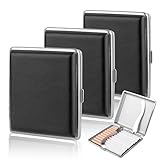 3 Stück Zigarettenetui Leder Metall,Zigarettenetui aus Leder und Metall,PU...