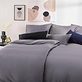 Blumtal Mako Satin Bettwäsche 135 x 200 & 80x80 cm Kissenbezug Anthrazit -...