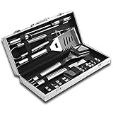 BZVCRTYKL BBQ Grillbesteck Set 15-teilig Edelstahl BBQ Zubehör...