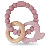 Vicloon Beißring für Babys, Elefant Beißring Spielzeug aus Silikon und...
