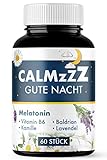 CALMZzz Gute Nacht - Melatonin Gummibärchen, 60 Stück | 0,5 mg Melatonin...