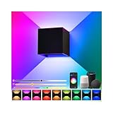 Smart WiFi LED Wandlampe Innen/Außen,6W-RGB Farbwechsel,steuerbar per...