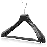 Hangerworld 10 Stabile Kunststoff Kleiderbügel 42cm Schwarz Rutschfester...