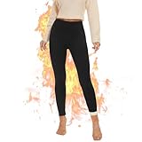 AMIYOYO Thermo Leggings Damen Gefüttert Leggings Fleece Thermohose...