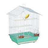 Relaxdays Vogelkäfig, Käfig für Kanarienvögel, Sitzenstangen &...