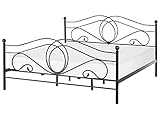 Beliani Retro Doppelbett Metall dekorativer Kopf-and Fußteil 180x200 cm...