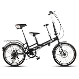 QXIWAOE 20 Zoll Fahrrad, Mutter-Kind-Tandem, Klappgetriebe, Scheibenbremse,...