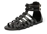 katliu Riemchensandalen Damen Flach Römersandalen Sommer Leder Bohemian...