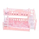 WOONEKY 1 Satz Puppenhaus Etagenbett mit Bettwäsche Puppenbett Set für...