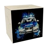 Polizeiauto Spardose aus Holz Polizei Streifenwagen Spardose aus Holz...