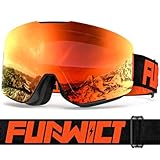 FUNWICT Skibrille Herren Damen Skibrille für Brillenträger Anti-Beschlag...