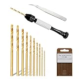 Litorange 9cm Handbohrer mit 10 HSS Kobalthaltige Spiralbohre(0.8-3.0mm)...
