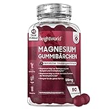 Magnesium Gummibärchen 125mg - 90 Magnesiumcitrat Gummies - Ohne Gelatine...