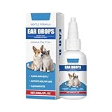 Ohrenreiniger für Hunde und Katzen, 60ml Ohrentropfen stoppen Ohren...