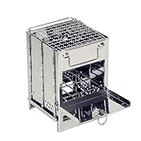 Tragbarer Mini-Grill aus Edelstahl – faltbarer Holzkohle- und Holzofen...