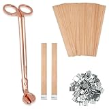 Eeuye 100 Stück Holzdochte für Kerzen, 13 X 1,3 cm, Rauchfreie Dochte Aus...